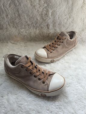 UGG Evera 1888 Chestnut Suede Shearling Lined Sneakers Shoes Women's Size 5.5